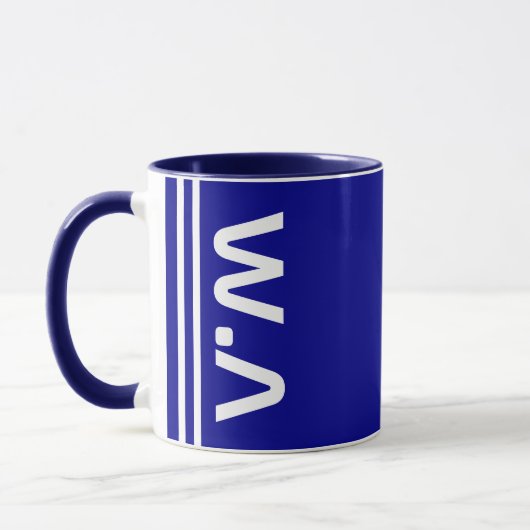Moderne Initiaal & Naam | Beste Monogram Navyblauw Mok (Links)