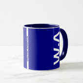 Moderne Initiaal & Naam | Beste Monogram Navyblauw Mok (Voorkant rechts)