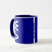 Moderne Initiaal & Naam | Beste Monogram Navyblauw Mok (Voorkant links)