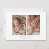 Moderne Initiaal Neutrale Baby 3 Foto geboorte Ann Aankondiging (Achterkant)