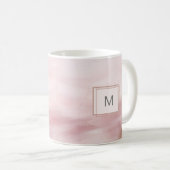 Moderne Initiaal Pastel Roze Mok van de Slag van d (Voorkant rechts)