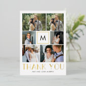 Moderne Initiaal REAL FOLIE Foto Hartelijk dank Folie Uitnodiging (Staand Voorkant)