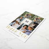 Moderne Initiaal REAL FOLIE Foto Hartelijk dank Folie Uitnodiging (Gedraaid)