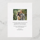 Moderne Initiaal REAL FOLIE Foto Hartelijk dank Folie Uitnodiging (Achterkant)