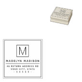 Moderne initiaal-retour van monogram rubberstempel (Gestempeld)