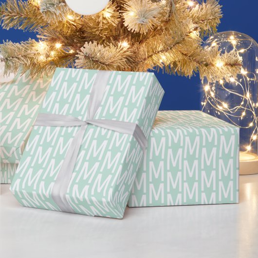 Moderne initiaal van gezuiverde zeebrasem cadeaupapier (Feestdagen)
