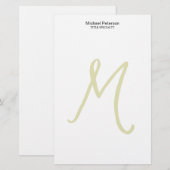Moderne Initiaal van kalligrafie schrift monogram Briefpapier (Voorkant / Achterkant)