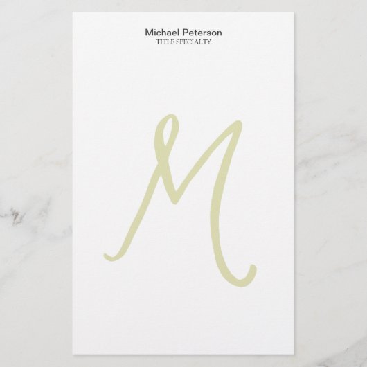 Moderne Initiaal van kalligrafie schrift monogram Briefpapier (Voorkant)