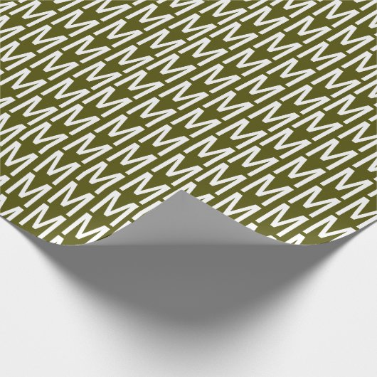 Moderne initiaal voor het groengebruik van olijven cadeaupapier (Hoek)