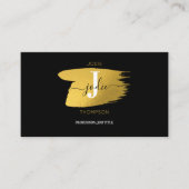 Moderne Initiaal voor zwart-wit en goudmonogram Visitekaartje (Voorkant)