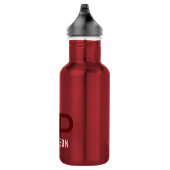 Moderne Initialen en bedrukte naam Small Red Waterfles (Rechts)
