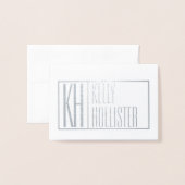 Moderne Initialen en Logo naam (blanco binnenzijde Folie Kaarten (Voorkant met envelop)