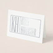 Moderne Initialen en Logo naam (blanco binnenzijde Folie Kaarten (Voorkant)