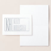 Moderne Initialen en Logo naam (blanco binnenzijde Folie Kaarten (Display)