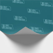 Moderne Initialen en naam | Donkerblauw & Blauwgro Cadeaupapier (Hoek)