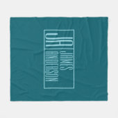 Moderne Initialen en naam | Donkerblauw & Blauwgro Fleece Deken (Voorkant (Horizontaal))