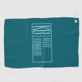 Moderne Initialen en naam | Donkerblauw & Blauwgro Golfhanddoek (Horizontaal)