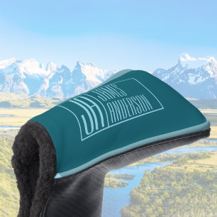 Moderne Initialen en naam Donkerblauw & Blauwgro Golfheadcover