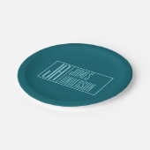 Moderne Initialen en naam | Donkerblauw & Blauwgro Papieren Bordje (Gekanteld)