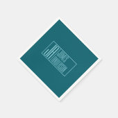 Moderne Initialen en naam | Donkerblauw & Blauwgro Servet (Hoek)