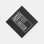 Moderne Initialen en naamaanaam Logo | Zwart-wit Servet (Hoek)