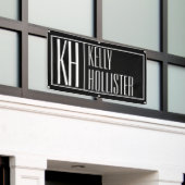 Moderne Initialen en naamaanaam Logo | Zwart-wit Spandoek (Buitenkant Gebouw)