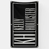 Moderne Initialen en naamaanaam Logo | Zwart-wit Spandoek (Verticaal)