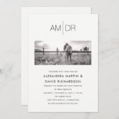 Moderne Initialen | Foto bruiloft uitnodiging (Voorkant / Achterkant)