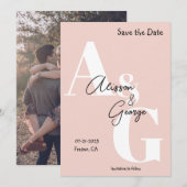 Moderne Initialen Foto Save The Date (Voorkant / Achterkant)