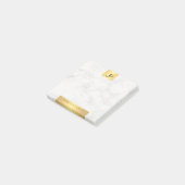 Moderne Initialen Goud en Marmer Elegante Sjabloon Post-it® Notes (Schuin)