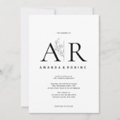 Moderne Initialen huwelijksuitnodiging Kaart (Voorkant)