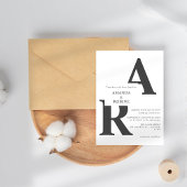 Moderne Initialen huwelijksuitnodiging Kaart