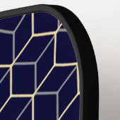 Moderne Initialen koelen Abstract patroonblauw Pickleball Paddle (Links Detail)