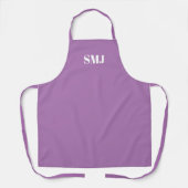 Moderne initialen lavender white schort (Voorkant)