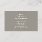 Moderne initialen logo futuristisch witte grijs visitekaartje (Achterkant)