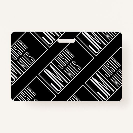 Moderne Initialen met Naam Monogram Patroon Badge (Voorkant)