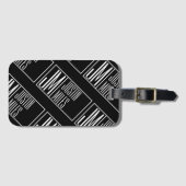 Moderne Initialen met Naam Monogram Patroon Bagagelabel (Voorkant (horizontaal))