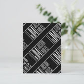 Moderne Initialen met Naam Monogram Patroon Briefkaart (Staand voorkant)