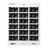 Moderne Initialen met Naam Monogram Patroon Etiket (Full Sheet)