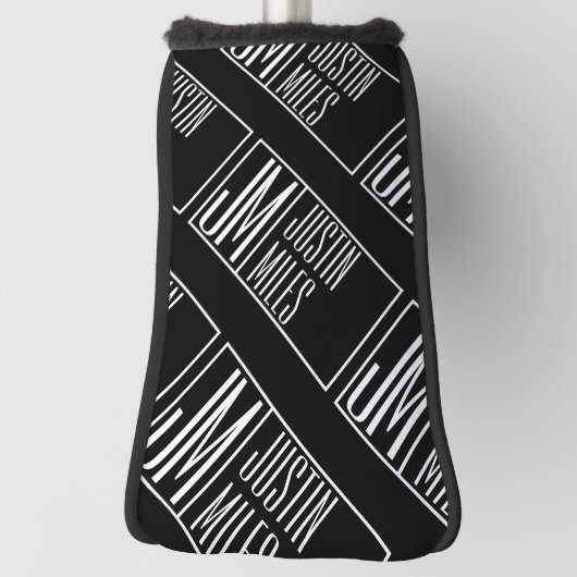 Moderne Initialen met Naam Monogram Patroon Golfheadcover (Draai 90)