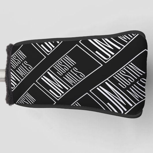 Moderne Initialen met Naam Monogram Patroon Golfheadcover (Voorkant)