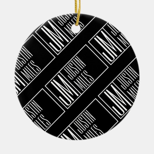 Moderne Initialen met Naam Monogram Patroon Keramisch Ornament (Voorkant)