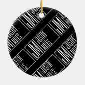 Moderne Initialen met Naam Monogram Patroon Keramisch Ornament (Achterkant)