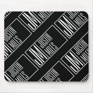 Moderne Initialen met Naam Monogram Patroon Muismat