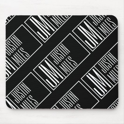 Moderne Initialen met Naam Monogram Patroon Muismat (Voorkant)