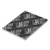 Moderne Initialen met Naam Monogram Patroon Notitieblok (Linkerzijde)
