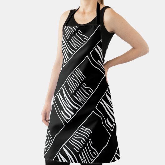 Moderne Initialen met Naam Monogram Patroon Schort (Insitu)