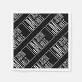 Moderne Initialen met Naam Monogram Patroon Servet (Voorkant)