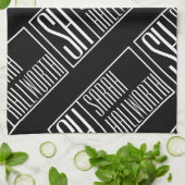 Moderne Initialen met Naam Monogram Patroon Theedoek (Gevouwen)