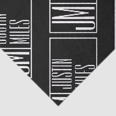 Moderne Initialen met Naam Monogram Patroon Tissuepapier (Detail)